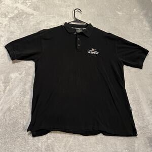 Guinness Polo Shirt Mens Large Black 100% Cotton Embroidered Harp Logo EST 1759